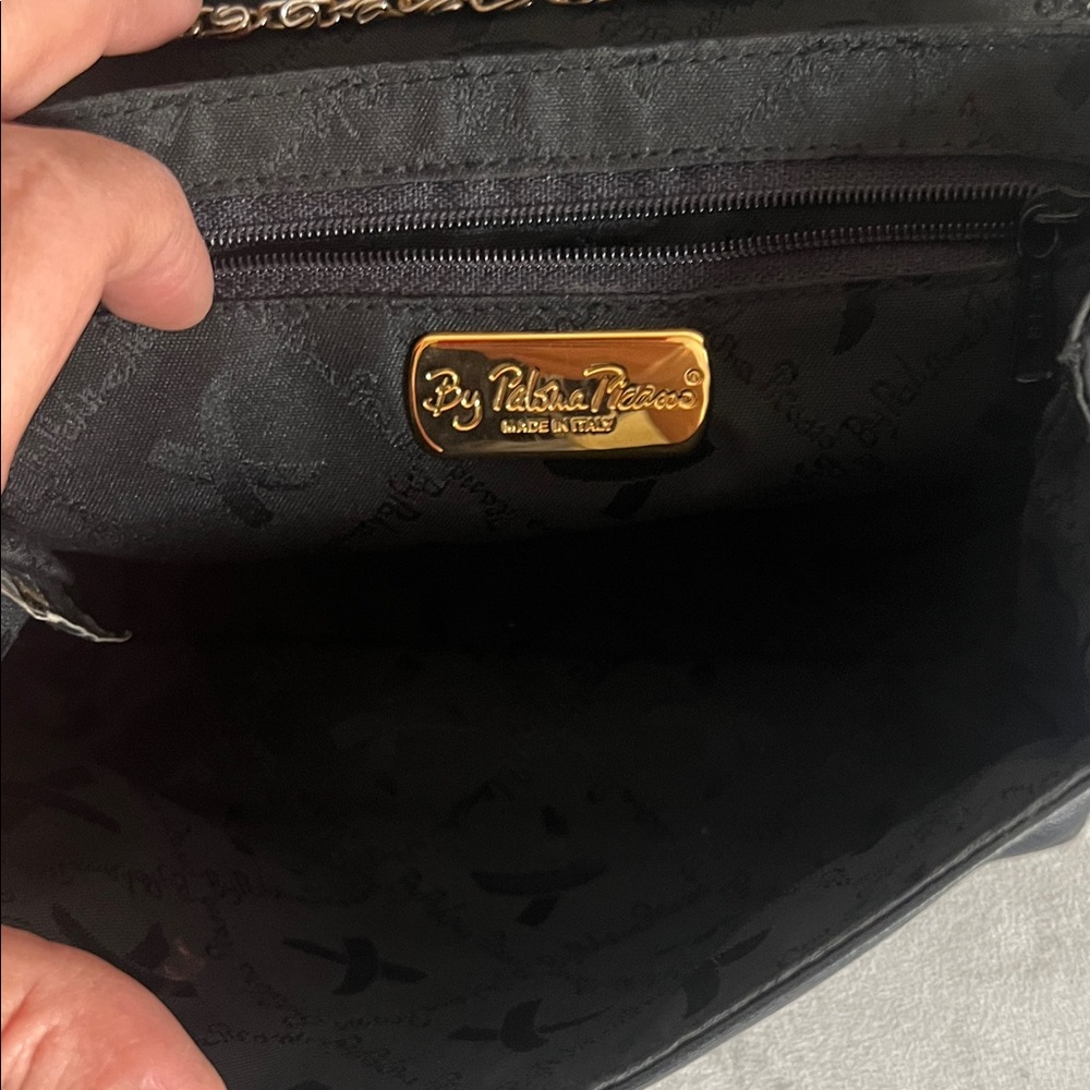 Paloma Picasso Black Leather Crossbody with Gold X Accent - Picture 3 of 5